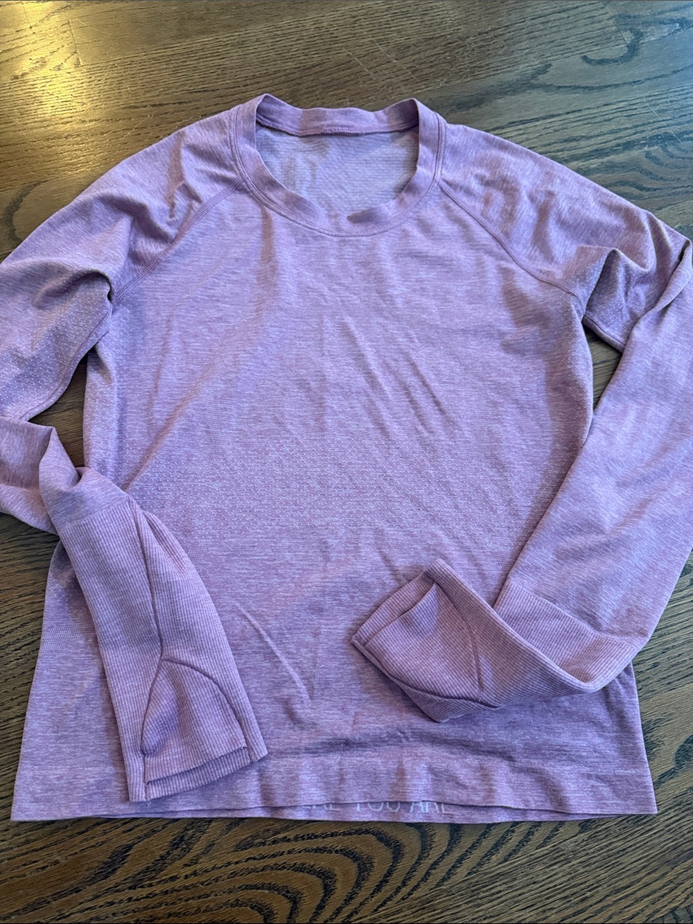 Lululemon athletica pink long sleeve waist length swiftly tee sz 6 like new